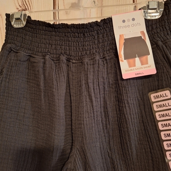 Three dots Gauze shorts black sz S Nwt $114 MSRP - Picture 4 of 5
